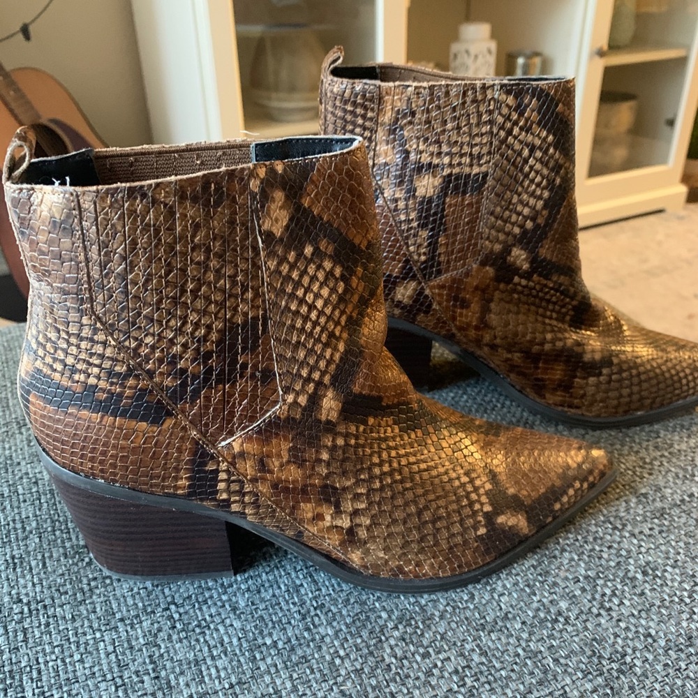 ALDO snakeskin booties